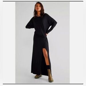 NWT Free People Alyssa Wrap Dress Black Size Small